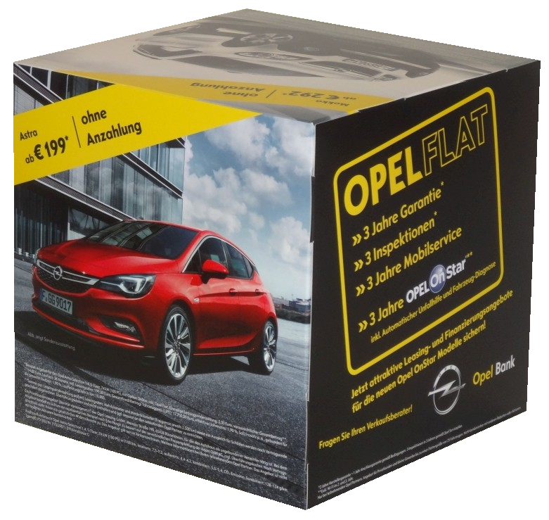 Werbewürfel Opel - 20 cm Kantenlänge